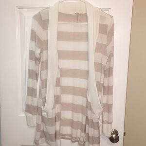 Tan and white stripped Cardigan